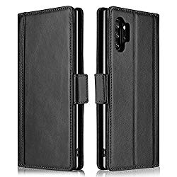 Blue Leather Flip Case Wallet for Samsung Galaxy Note 10 Plus Stylish Cover Compatible with Samsung Galaxy Note 10 Plus 