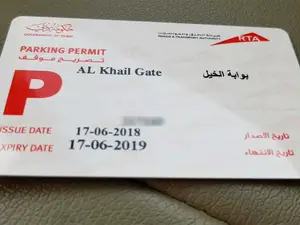 RTA Parking Card Charges