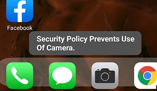 Security Policy Prevent Use of Camera