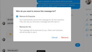 delete messages on messenger