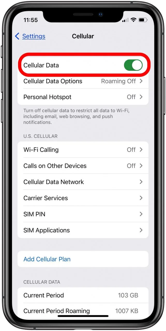 Cellular Data on iPhone not Working