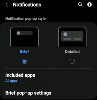 Captura de pantalla de la interfaz de configuración de notificaciones.