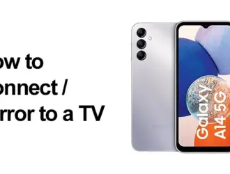 Galaxy A14 5G phone guide on TV connection.