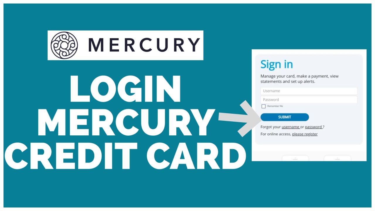 Anmeldung und Zahlung mit Mercury-Kreditkarte
