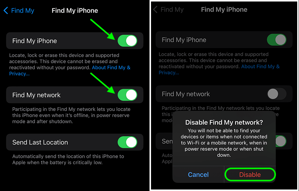 كيفية إيقاف تشغيل تعطيل العثور على iPhone الخاص بي - step2a