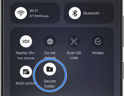Smartphone settings menu highlighting Secure Folder.