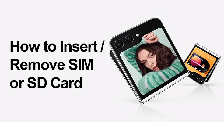 Guide on inserting or removing SIM/SD card in phone.