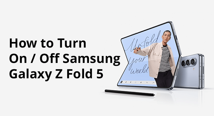 Galaxy Z Fold 5 tutorial med person, der viser telefonen.