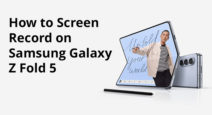 Veiledning til skjermopptak på Samsung Z Fold 5.